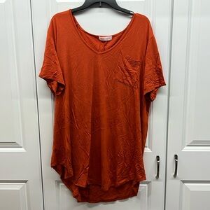 BELAROI V-Neck Tunic Loose T Shirt with Pocket - 3X